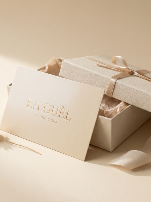 Voucher prezentowy LA GUÈL Clinic & Spa w eleganckim pudełku prezentowym