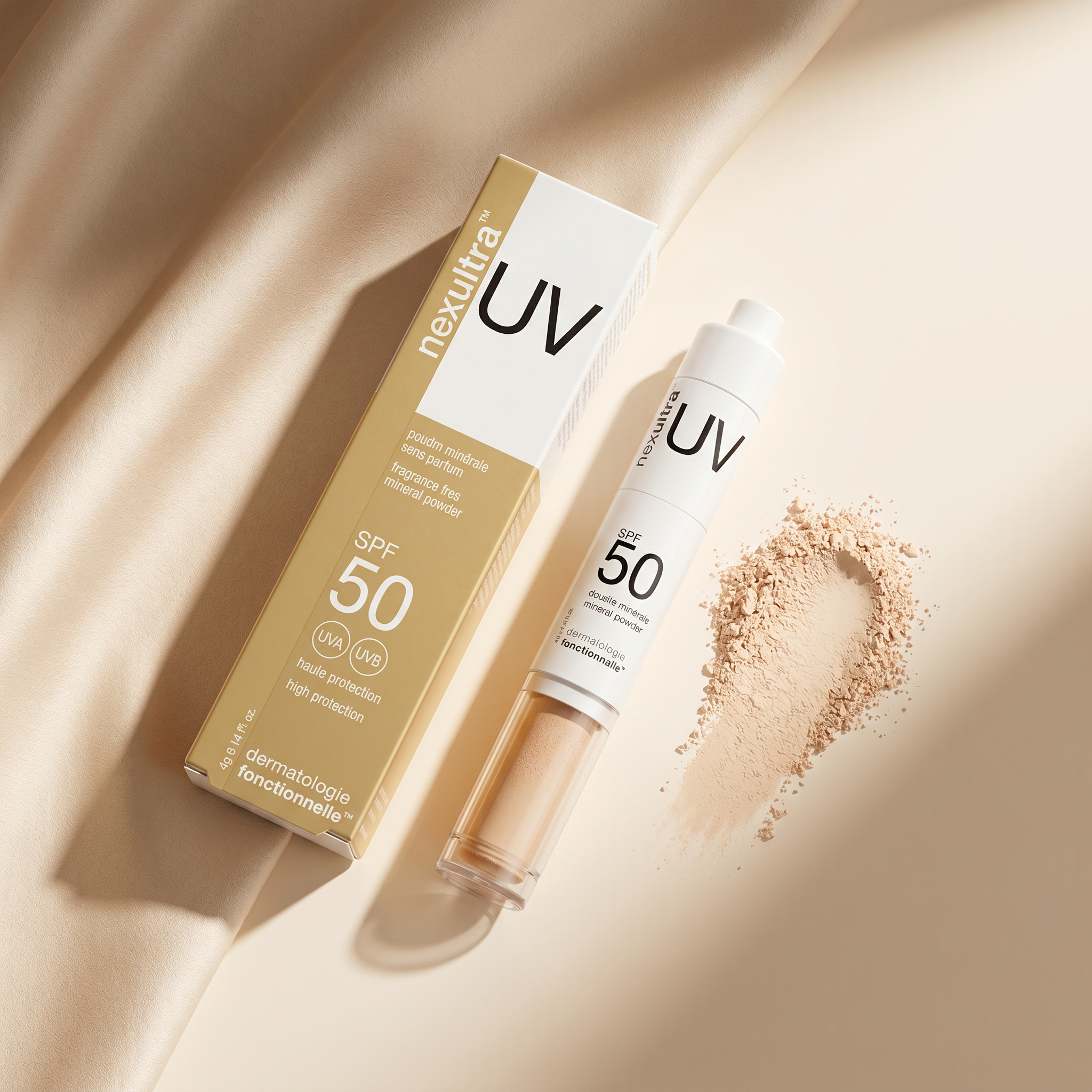 nexultra™ UV SPF50 – puder mineralny w pędzlu (4g) | Wysyłka GRATIS! – packshot, klinika La Guèl