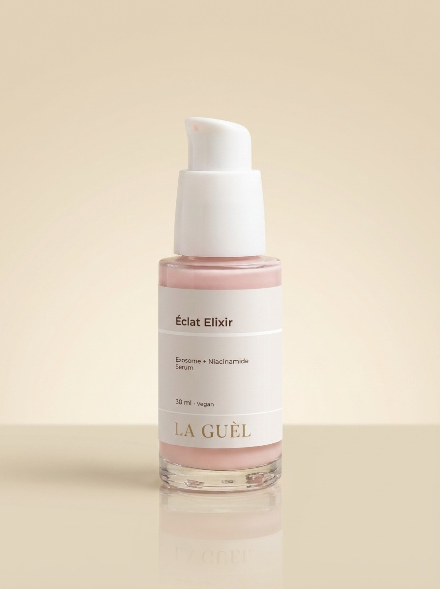 Serum Éclat Elixir La Guèl — butelka z pompką, egzosomy roślinne i niacynamid